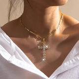 14K Gold-Plated Cross Pendant Necklace