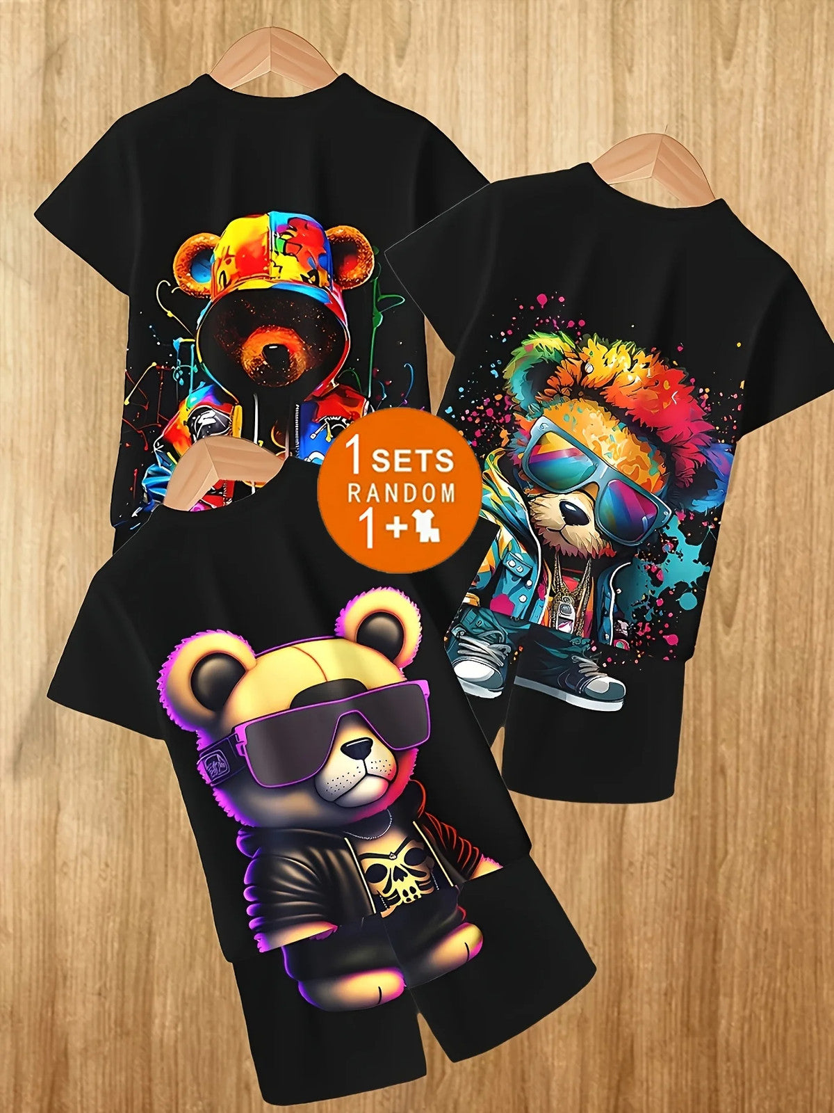 Boys Trendy 3D Printed Casual Short-sleeve T-shirt And Shorts Set