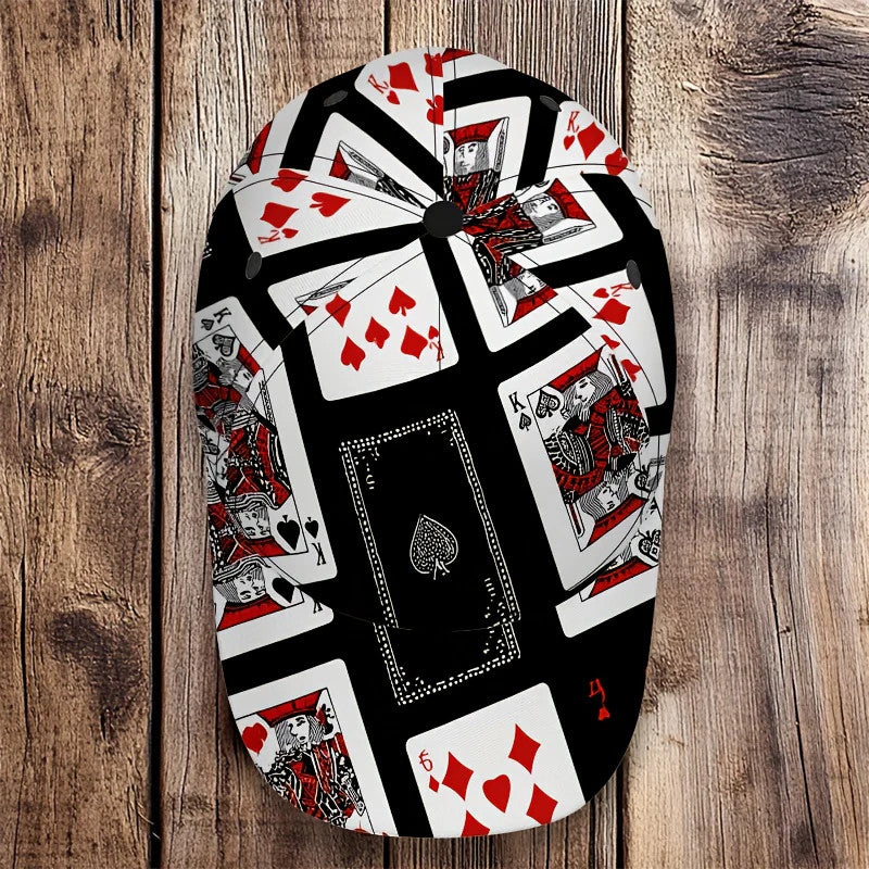 1pc Ace of Spades Design Baseball Cap - Black/Red/White Playing Card Chaos