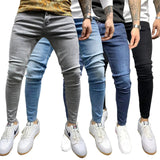 Cowboy Blue Jeans Jogger Pants Trousers for Men Tight Denim Men