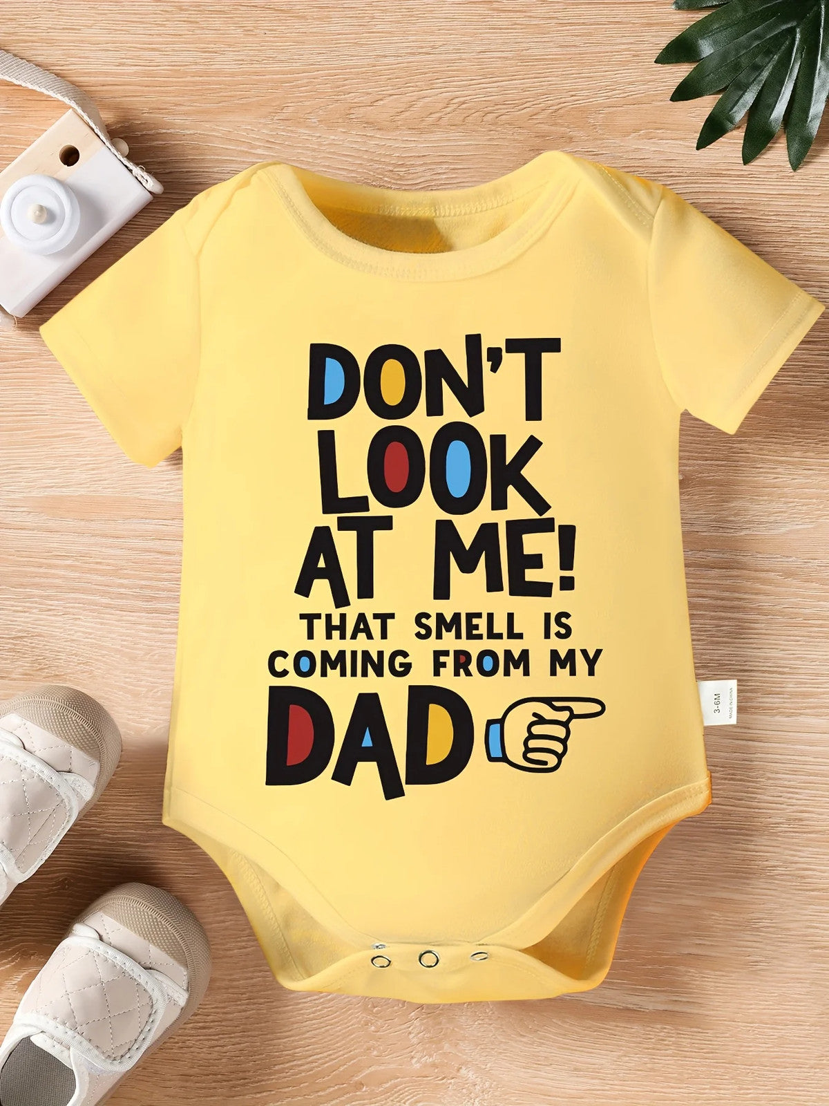 Boys "DON'T LOOK AT ME! THAT SMELL IS COMING FROM MY DAD Short-Sleeve Romper