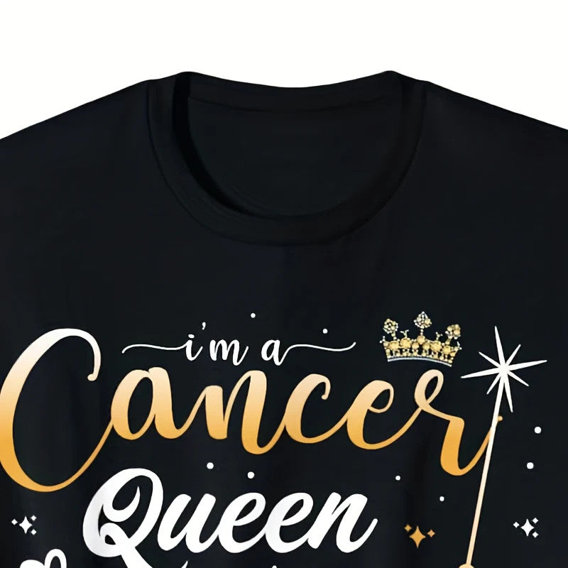Cancer Zodiac Sign June July Birthday Women Girls Queen T-Shirt