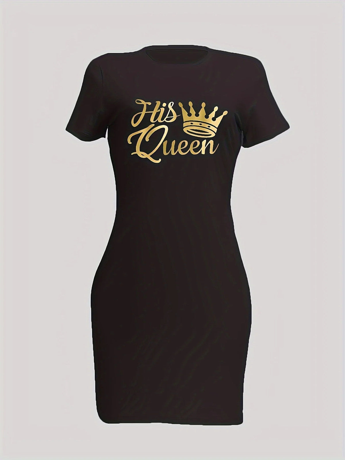 0301WQ7 Women'S Dress, European And American Style, Round Neck, Short Sleeves,