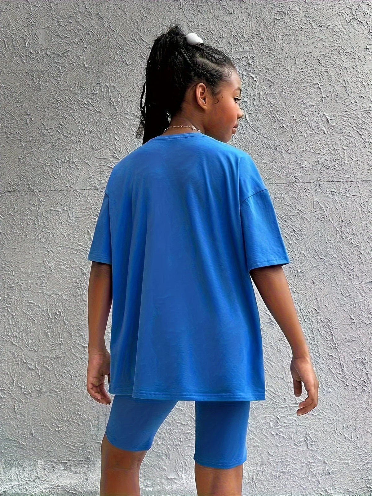 1 Set Girl's Vibrant Butterfly Graphic Tee + Shorts Co-ords Set - Soft,