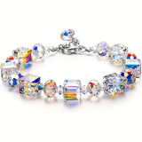 1/3pcs Fashion Candy Synthetic Crystal Bracelet, Necklace Earrings Set