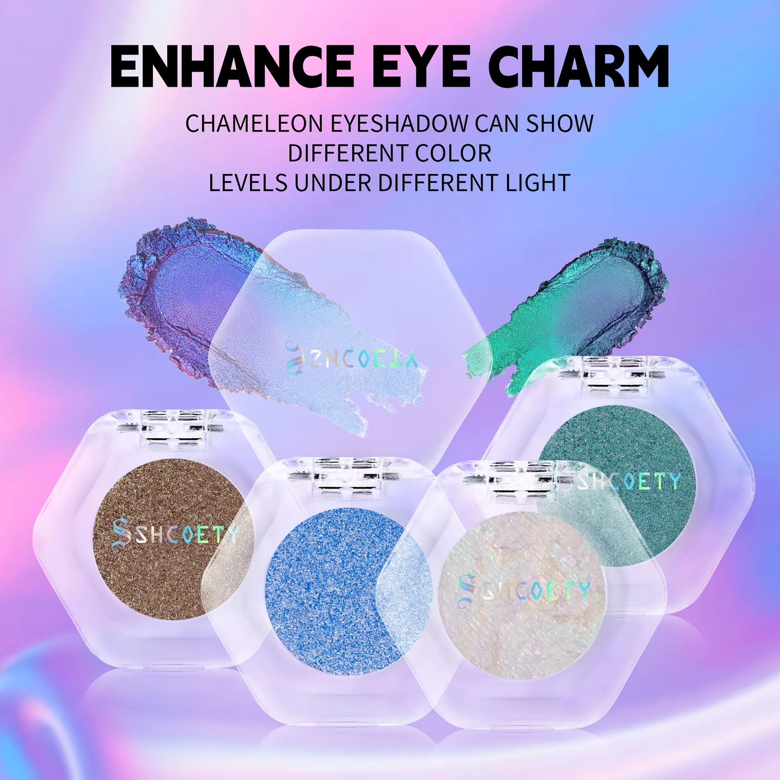 12pcs Chameleon Eyeshadow Palette Set, Eye-modifying Pearlescent Eyeshadow