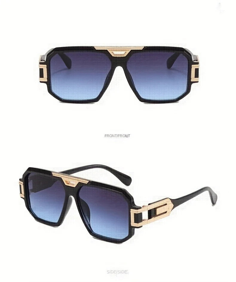 1 Pair Men's Retro Square Fashion Glasses - Vintage Streetwear Style with Black