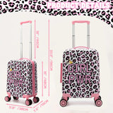 16 INCH Luggage Sets for Girls Cute Pattern with Neck Pillow Rolling Suitcases