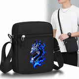 2pcs Flame Dragon Print Neutral Curved Brim Hip-hop Baseball Cap And Messenger Bag, Y2k Style Street Fashion Outdoor Sports Baseball Cap Curved Brim Hat And Bag, Adjustable, Gift for Yourself Or Friends