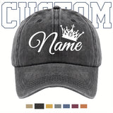 Customizable Baseball Cap with Personalized Text & Crown Design - Adjustable Lightweight Hat, Multi-Color Options, Machine Washable for Casual & Formal Events