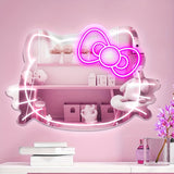 Large Cat-Shaped Makeup Mirror with Adjustable Brightness, USB Powered, 22.8" x 15.7", Cool White & Pink LED Lights, Wall-Mounted for Bedroom or Dressing Table, Perfect Birthday Gift, Vanity Mirror | Whimsical Design | USB Po