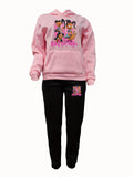 Women Casual Fleece Hoodie Featuring a Unique Letter Print Set