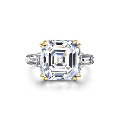 AIFAFA 100% 925 Sterling Silver Lab Grown Moissanite Lemon Yellow Diamonds Sapphire Gemstone Wedding Engagement Ring Jewelry