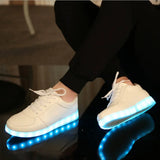 2024 New USB Chargering Led Shoes  Adults Light Up Sneakers  Men Women Glowing Party  Lovers' Shoes Luminous Shoes Black