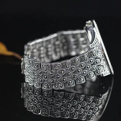 2020 new  real solid pure S925 sterling silver jewelry stylish men and women Thai silver bracelet watch