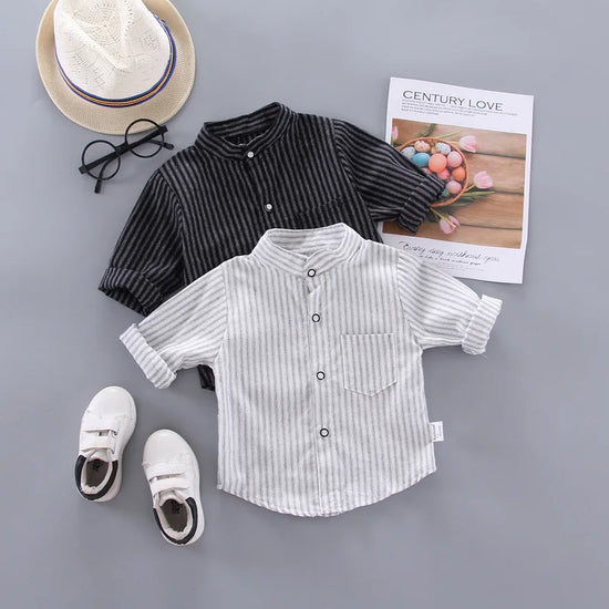 IENENS Kids Boys Gentlemen Shirt Tops Clothes Children Baby Boy Formal Cotton Top T-shirt Clothing Blouse Infant Shirts