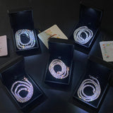 USA Warehouse Fast Delivery 925 Sterling Silver VVS Moissanite Diamond Clustered Tennis Chain Necklace