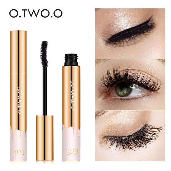 O.TW O.O Mascara 3D allongeant les cils noirs Extension de cils cils brosse beauté maquillage longue tenue couleur or Mascara