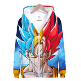 2023 High Quality Polyester Zip up Hoodie Anime DragonBall Print 3D Zip Hoodie Men's Sports Street Tie Dye Hoodie