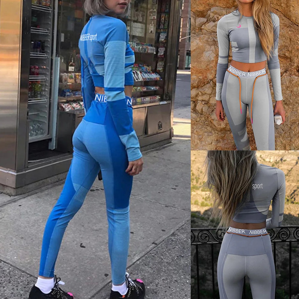 Sexy Tracksuits Women Two Piece  Set Outfits Sports Fitness High Waist Leggings Winter Spring Matching Sets Sweatsuit