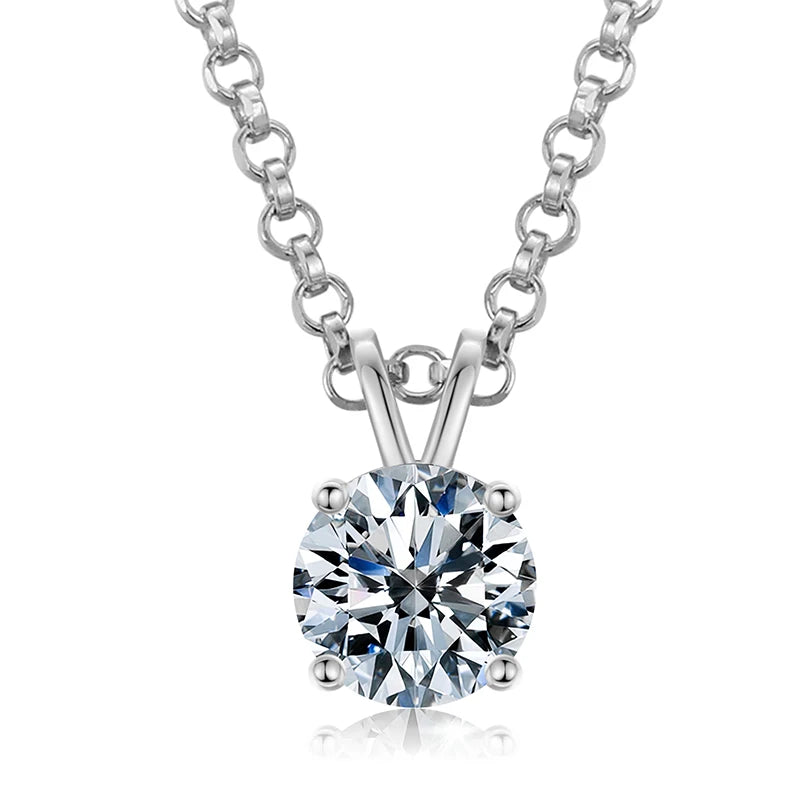 Drop Shipping 7 Days Fast Delivery Women Color D VVS Moissanite Diamond Solitaire Engagement Pendant Necklace