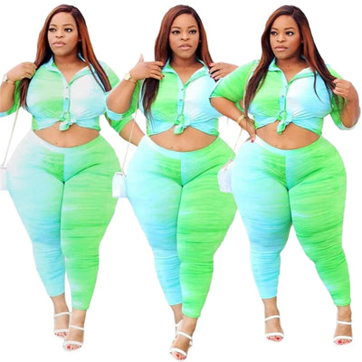 5XL Two Piece Outfits for Women Top and Pants Sets Streetwear Plus Size Tracksuit Leggings Sweatsuit Wholesale Dropshipping