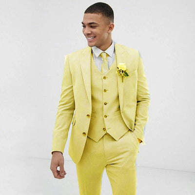Light Blue Wedding Men Suits Slim Fit Groom Wear Tuxedos Coat Dinner Suit 3 Pieces (Jacket+Pants+Vest)