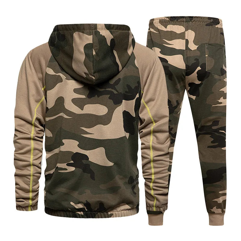 2 Pieces Sets Tracksuit Men Hooded Sweatshirt+pants Pullover Hoodie Sportwear Suit Male Camouflage Joggers Winter Sets Clothes