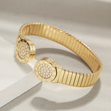 316L Stainless Steel Wide Roman Numbers Cuff Bracelets