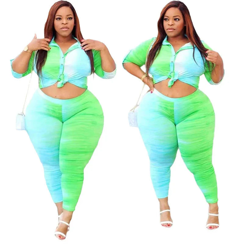 5XL Two Piece Outfits for Women Top and Pants Sets Streetwear Plus Size Tracksuit Leggings Sweatsuit Wholesale Dropshipping