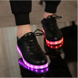2024 New USB Chargering Led Shoes  Adults Light Up Sneakers  Men Women Glowing Party  Lovers' Shoes Luminous Shoes Black