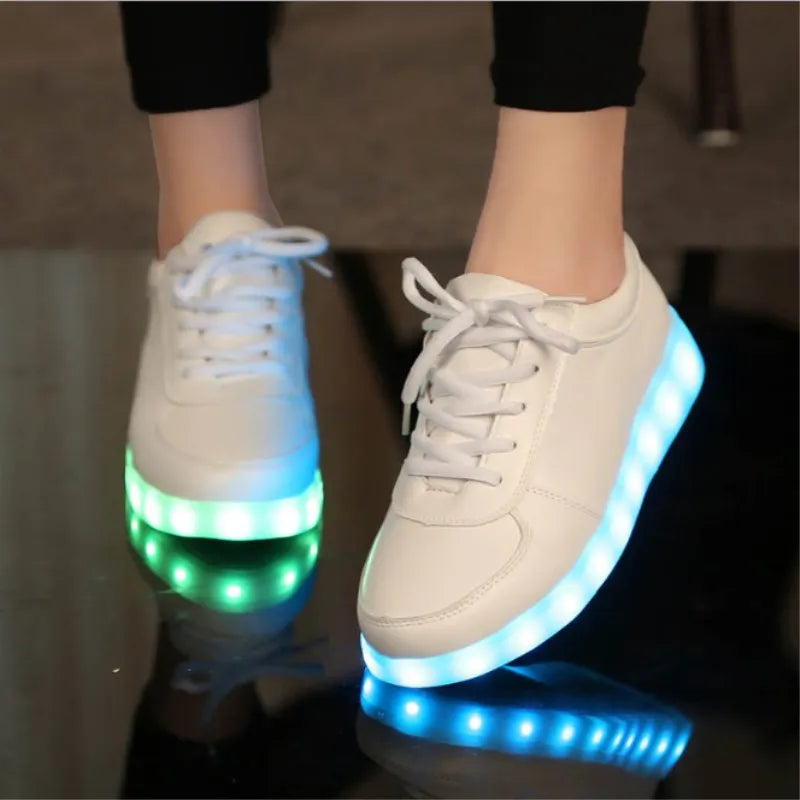 2024 New USB Chargering Led Shoes  Adults Light Up Sneakers  Men Women Glowing Party  Lovers' Shoes Luminous Shoes Black