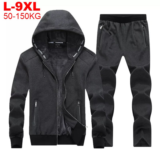 Hiver épais hommes sport costume survêtement vêtements de sport à capuche fermeture éclair Sweats costumes à capuche hommes survêtements pantalon polaire ensembles chauds mâle