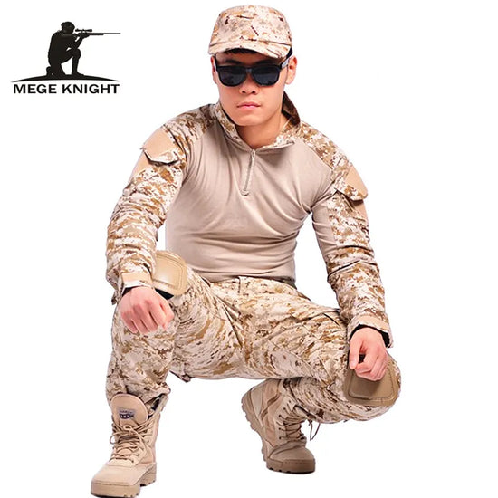 Ropa militar táctica de camuflaje, pantalones cargo del ejército de paintball, pantalones de combate, pantalones tácticos militares multicam con rodilleras