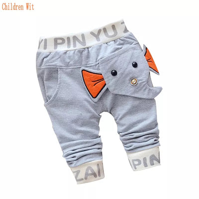 2021 New Spring Autumn Baby Pants Cotton Elephant Style Baby Boy Pants 0-2 Year Kids Pants Casual Pants For Girls