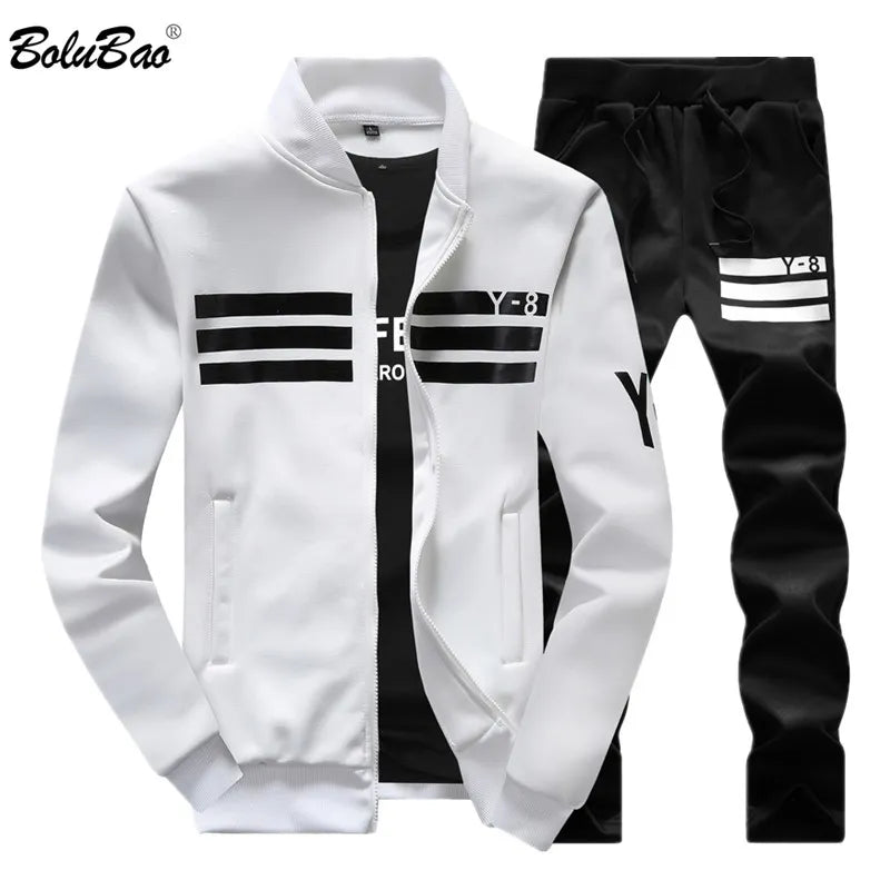 BOLUBAO New Autumn Men Set Quality Fleece Sweatshirt + Pants Sporting Sweat Suits Mens Survetement Sportswear Male Tracksuit