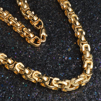 Mens Necklace Gold Color Curb Cuban Link Gold Chain Necklaces for Men Women Wholesale Jewelry Fashion Gift Free Shipping