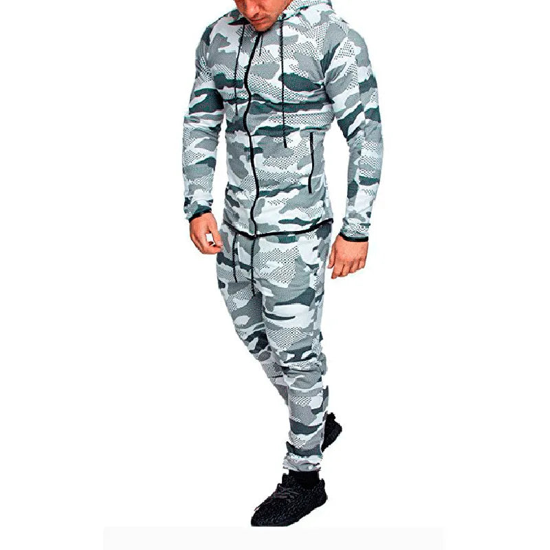 2023 New Spring Men Track Suit Fashion Hoodies Sweatshirt Camouflage Sportswear Set Military Jackets Pants Tracksuit Men MY056
