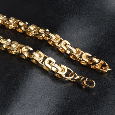 Mens Necklace Gold Color Curb Cuban Link Gold Chain Necklaces for Men Women Wholesale Jewelry Fashion Gift Free Shipping