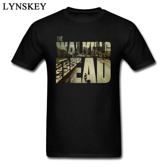 The Walking Dead Funky T-shirt homme manches courtes coton Teeshirt personnalisé petit ami haut Cool noir