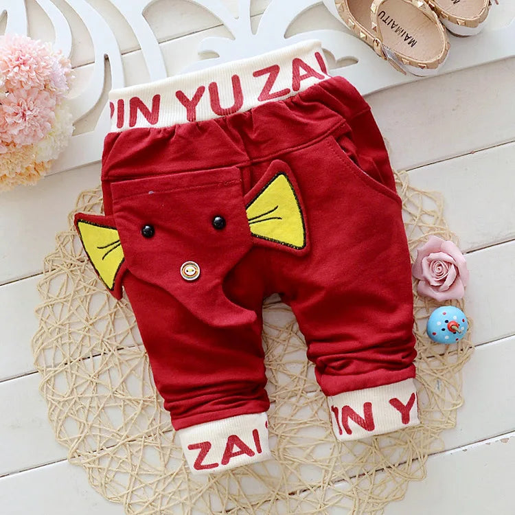2021 New Spring Autumn Baby Pants Cotton Elephant Style Baby Boy Pants 0-2 Year Kids Pants Casual Pants For Girls