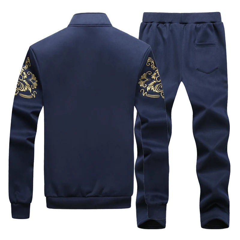 Men Set Large Size 6XL 7XL 8XL 9XL Fashion 2023 Autumn Winter Homme Suit Sweatshirt Sweatpants Men's Set Male Tracksuit Jacket