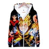 2023 High Quality Polyester Zip up Hoodie Anime DragonBall Print 3D Zip Hoodie Men's Sports Street Tie Dye Hoodie