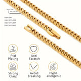 USA 5mm Cuban Link 18K Real Gold Plated Miami Cuban Curb Necklace Hip Hop Jewelry 16/18/20/22/24 Inch Neck Chains for Men Women