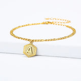 A-Z Initial Letter Anklets For Women Stainless Steel Anklet  21cm + 10cm Figaro Chain Summer Beach Accessories Jewelry Gift 2023