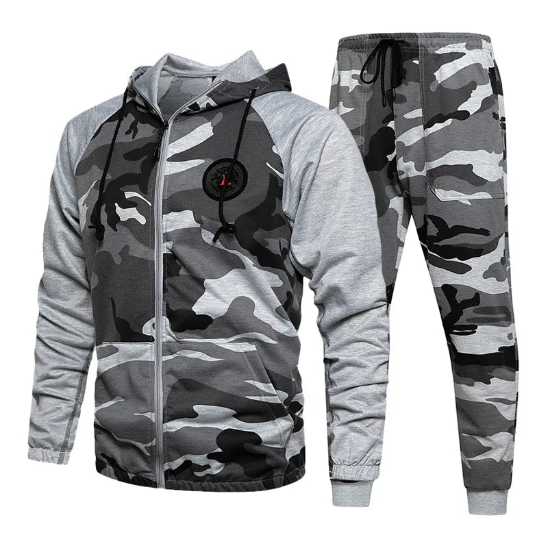 2 Pieces Sets Tracksuit Men Hooded Sweatshirt+pants Pullover Hoodie Sportwear Suit Male Camouflage Joggers Winter Sets Clothes