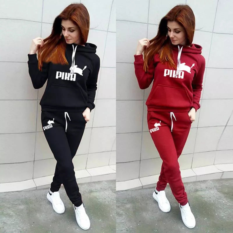 Autumn Winter Hoodies Two Piece Sets Tracksuit Women Oversized Pullovers Sweatshirts Casual Long Pants Sports Suit Female 2022