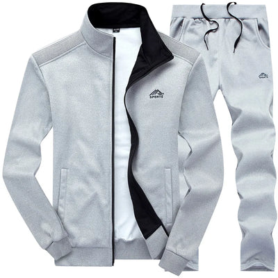 2023 Gym Spring Jacket + Pants Casual Tracksuit Men Sportswear Tracksuits Men Polyester Sweatshirt Sporting Fleece ropa hombre