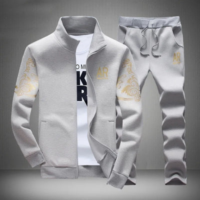 BOLUBAO Brand Men Casual Sets Autumn New Men's Jacket + Pants Tracksuit Fashion Print Sportswear Zipper Suit Male