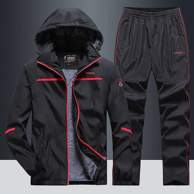 Men Tracksuit New Winter Sportswear Set Casual Suit Plus Velvet Sport Suit Male Fitness Warm Clothing Asian Size L-5XL
